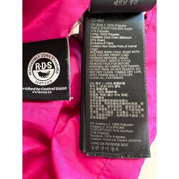 Marmot Montreaux 2.0 Coat Girls Size XL 700 Fill Duck Down Faux Fur Magenta Pink - Picture 8 of 11